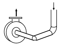 Image of elbow on the suction of a pump