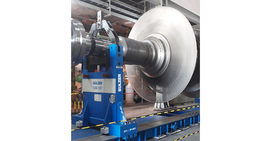 Sulzer The completed rotor was balanced using Sulzer’s own equipment which had been shipped to site for the project