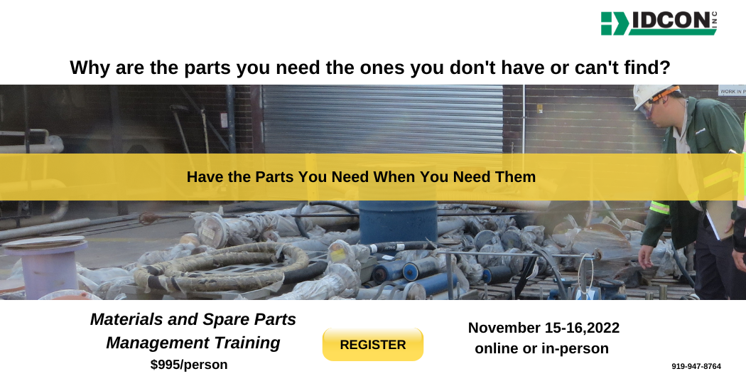 Idcon Materials & Spare Parts Management Training