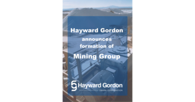 Hayward Gordon ULC, an EBARA Corporation Company, Announces Formation of Mining Group to Support Global Customers