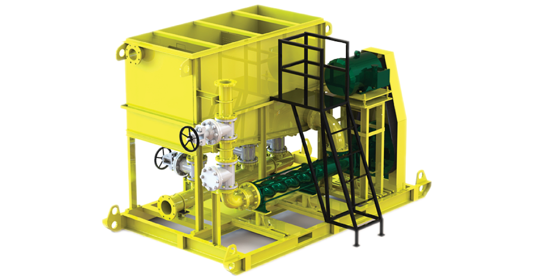 A Complete Turnkey Solution for all your Mine Dewatering Needs Efficiently Pump Media at High Pressure; thus eliminating the requirement of using Multiple Centrifugal Pumps to achieve the same duty parameters. Provide Better Resistance against Hypersaline Water & Abrasive Media. High Pump Efficiency ensuring Low Cost of Operation. The Pump can be used under Varying Pressure Conditions & still deliver close to the same Flow Rate which means the Pumpset can ‘Travel’ Down a Mine as the Depth Increases. Solid Separation Tank to filter out Large Solids from entering Pump Suction. Belt Drive & Pulley Design with Removable Pump Inspection Ladder. Options available for Anti-Reversing Device & Float Level Transmitter. 80% Reduced Maintenance Time in replacing Rotor & Stator. Increased Manpower Safety.